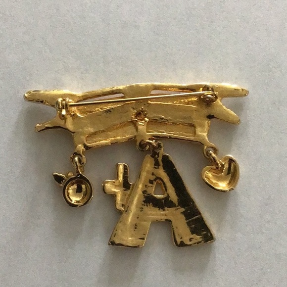 Vintage Gold and Red Metal Brooch for Educators - Picture 3 of 4